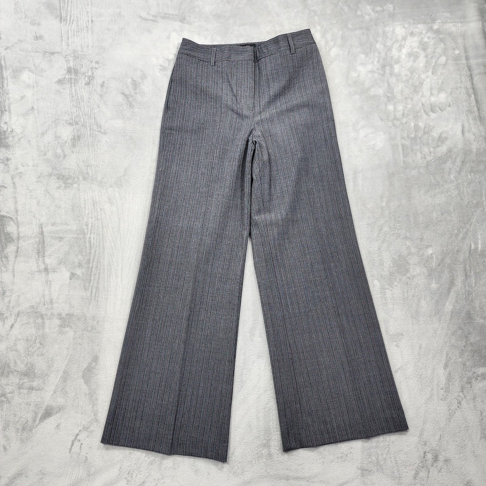 Body By Victoria Pants‎ Womens 10 Gray Pink Pinstripe Bridget Fit Stretch Office